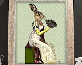 Ms. Hare Art Print: Whimsical Rabbit Wall Decor