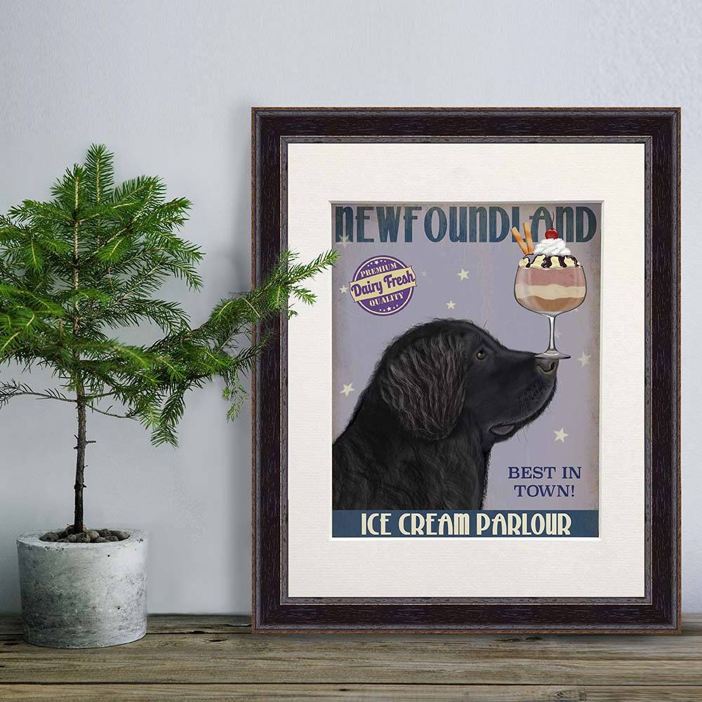 NEWFOUNDLAND DOG AND LITTLE GIRL CHARMING PRINT MOUNTED READY TO FRAME NEWFOUNDLAND DOG AND LITTLE GIRL CHARMING PRINT MOUNTED READY TO FRAME