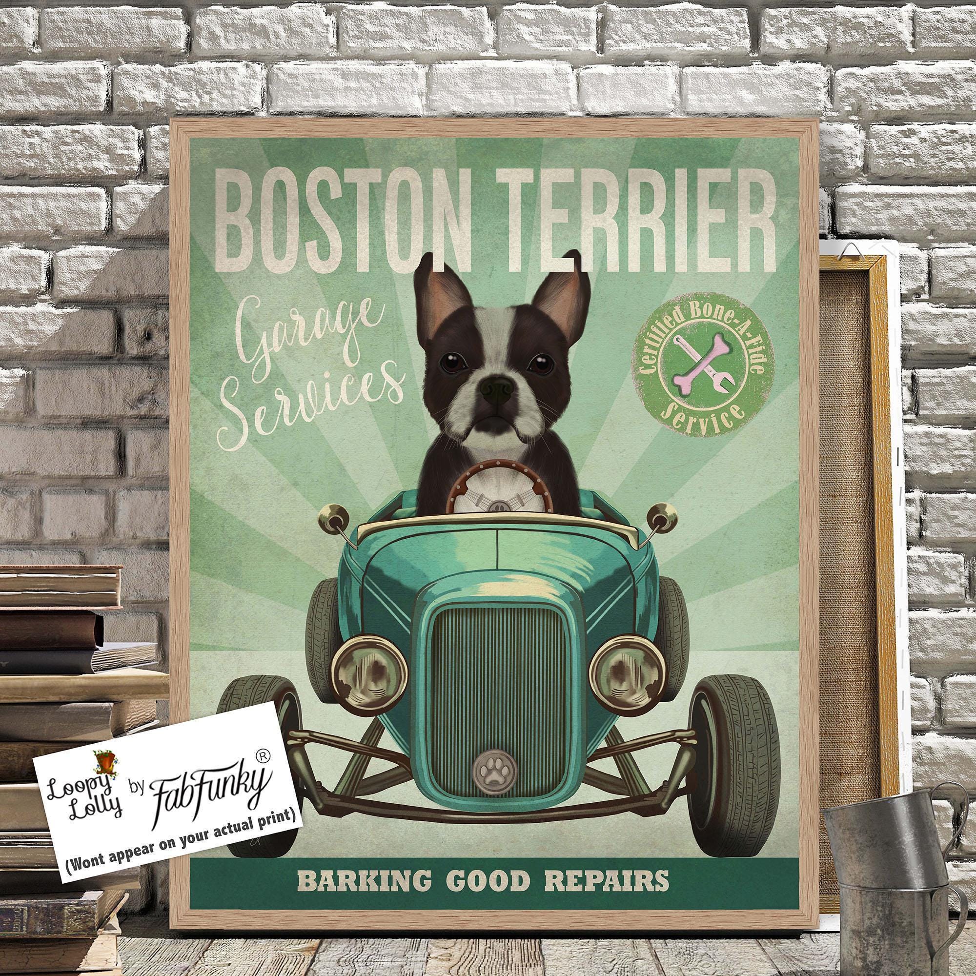 Poster decorativo da parete in metallo, motivo: Boston Terrier con vasca da bagno, sapone da bagno, Wash Your Boston, 20,3 x 30,5 cm