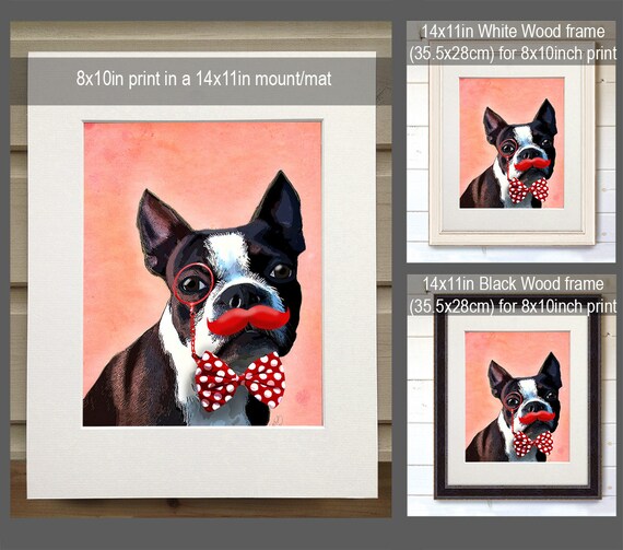 Cute Boston Terrier /& Balloons Valentines dog poster Valentines gift for dog lover romantic gift for wife gift for husband anniversary gift
