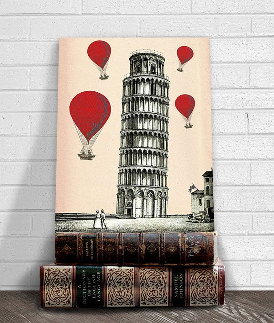 HOT AIR BALLOON Dictionary Print Antique Balloon Print Wall -  Denmark