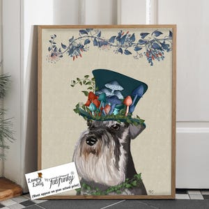 Schnauzer Print - Milliners Dog Schnauzer art Schnauzer lover Schnauzer gift Schnauzer wall decor schnauzer owner gift art print Miniature