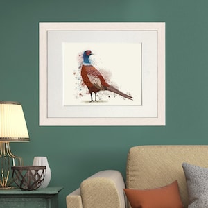 Pheasant Art Print: Giclee Bird Wall Art, Farmhouse Decor