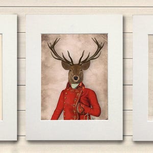 Wald Animal Prints, Fuchs, Hirsch, Hase Art, 3er-Set Bild 8