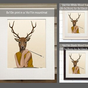 Audrey Hepburn Deer Art Print: Stag with Cigarette Holder image 2