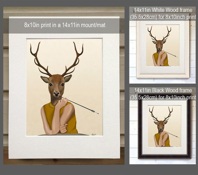 Audrey Hepburn Deer Art Print: Stag with Cigarette Holder image 2