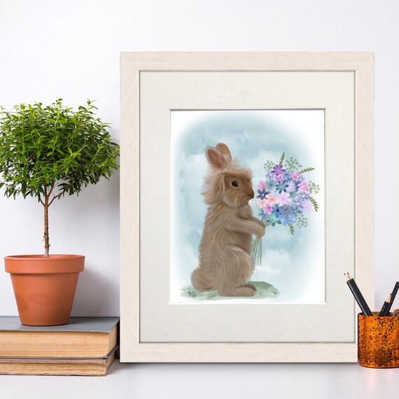 Framed bunny pictures for cheap nursery