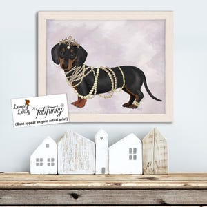 Dachshund and pearls Doxie lover gift Painting of dog Gift for pet lover Dachsund artwork Doxie decor Doxie dog Dachshund art print