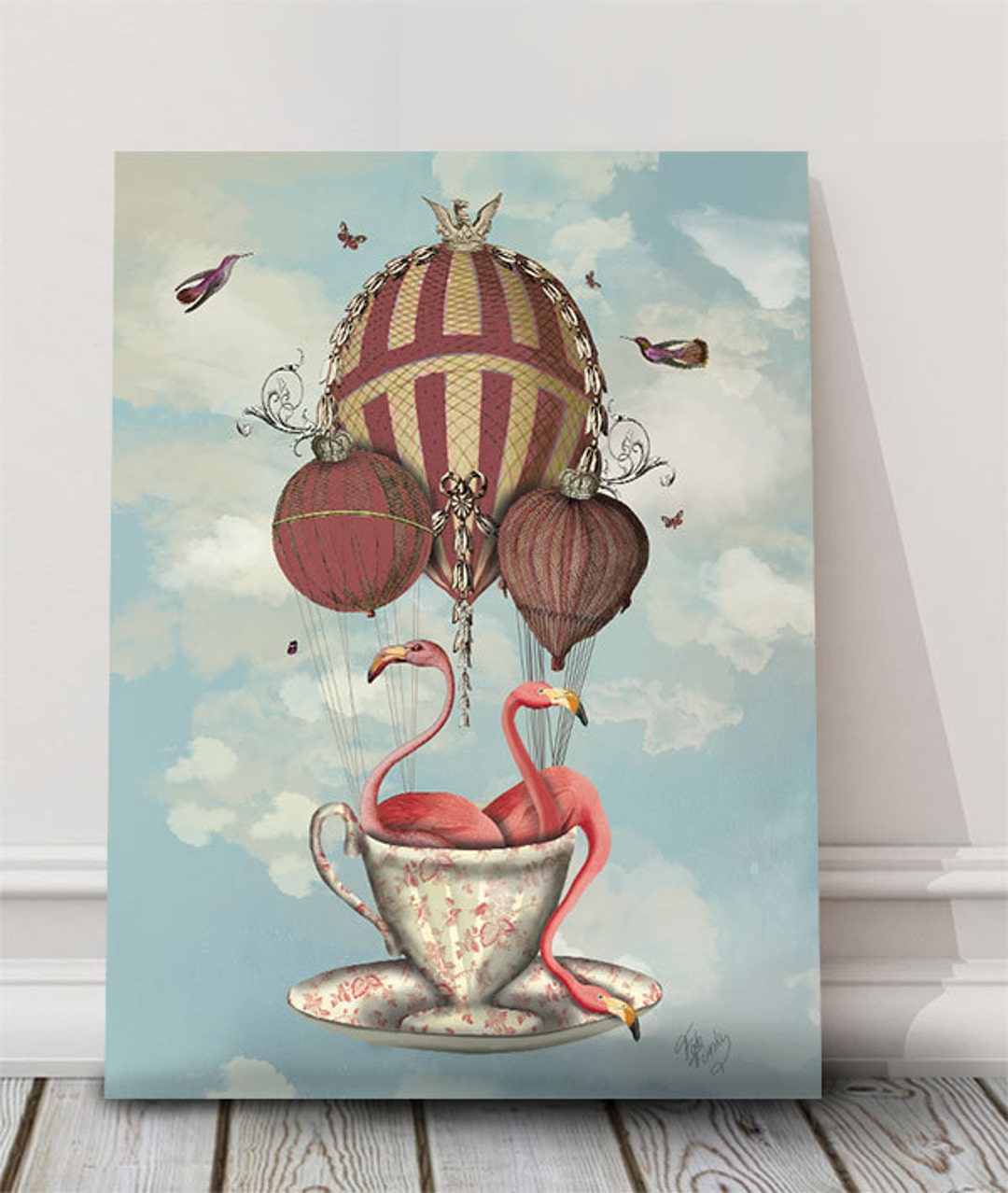 HOT AIR BALLOON Dictionary Print Antique Balloon Print Wall -  Denmark