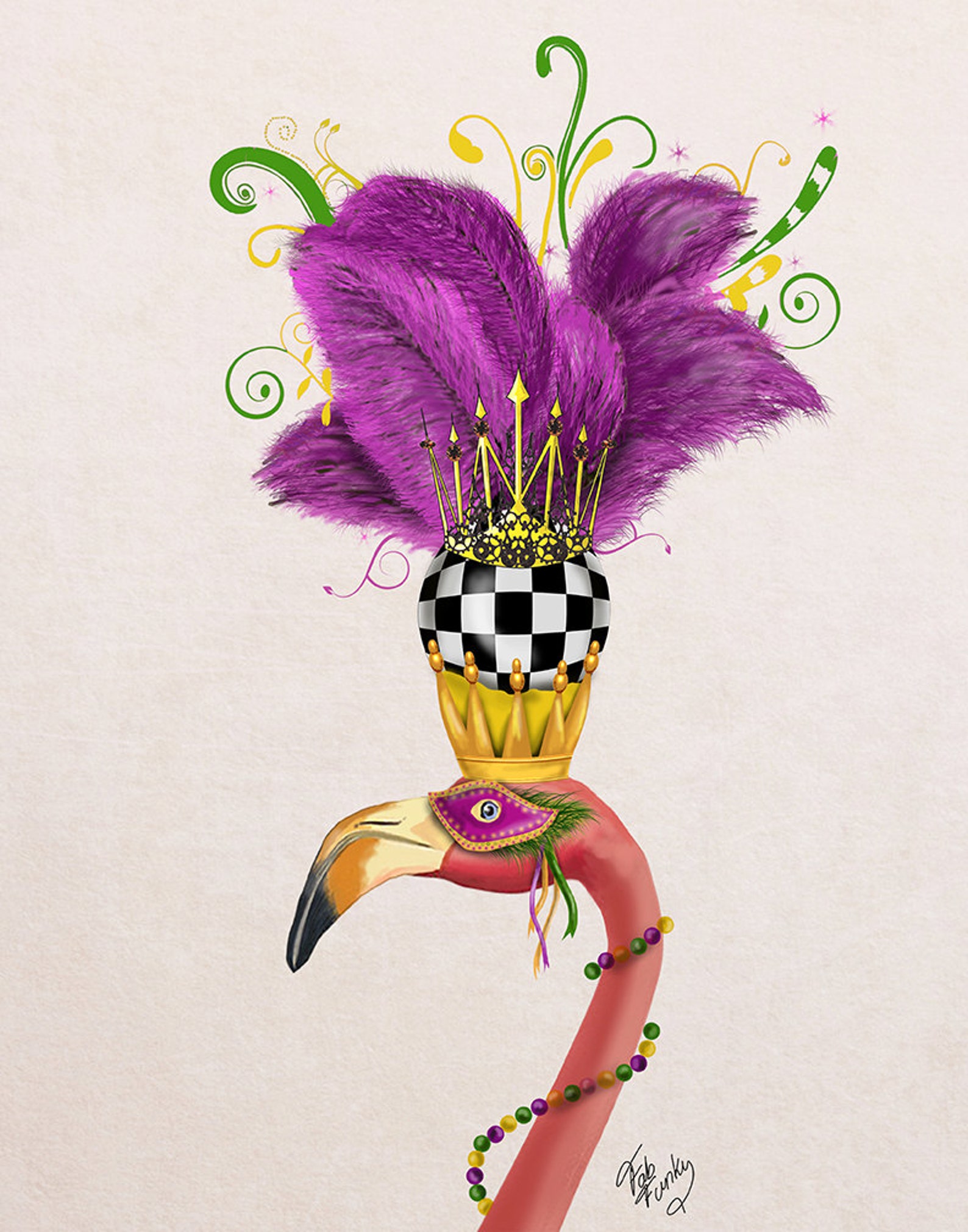 mardi gras flamingo shirt