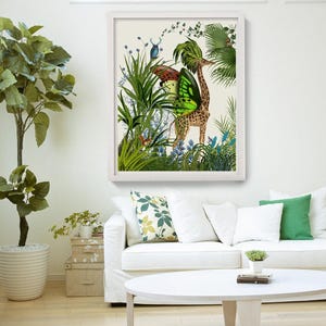 Tropische Giraffe 1 - Giraffe Print - bunte Wandkunst Giraffenbild Giraffe Kunstdruck Giraffe Geschenk Giraffe Wandkunst für Freund