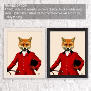 Fox Hunt Art Print, Vintage Style Woodland Animal Decor image 3