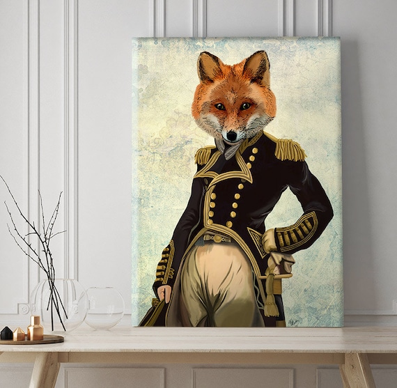 Admiral Fox Full Fox Print fox painting Art Print Acrylic