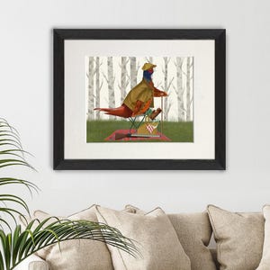 Pheasant shooting party 4, Game bird print, Country decor, British wildlife, Bird painting, Farmhouse wall art, Framed art, Landscape print