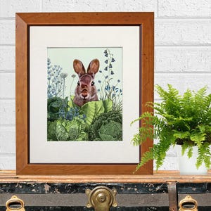 Cabbage Patch Rabbit Art Print: Bunny Illustration