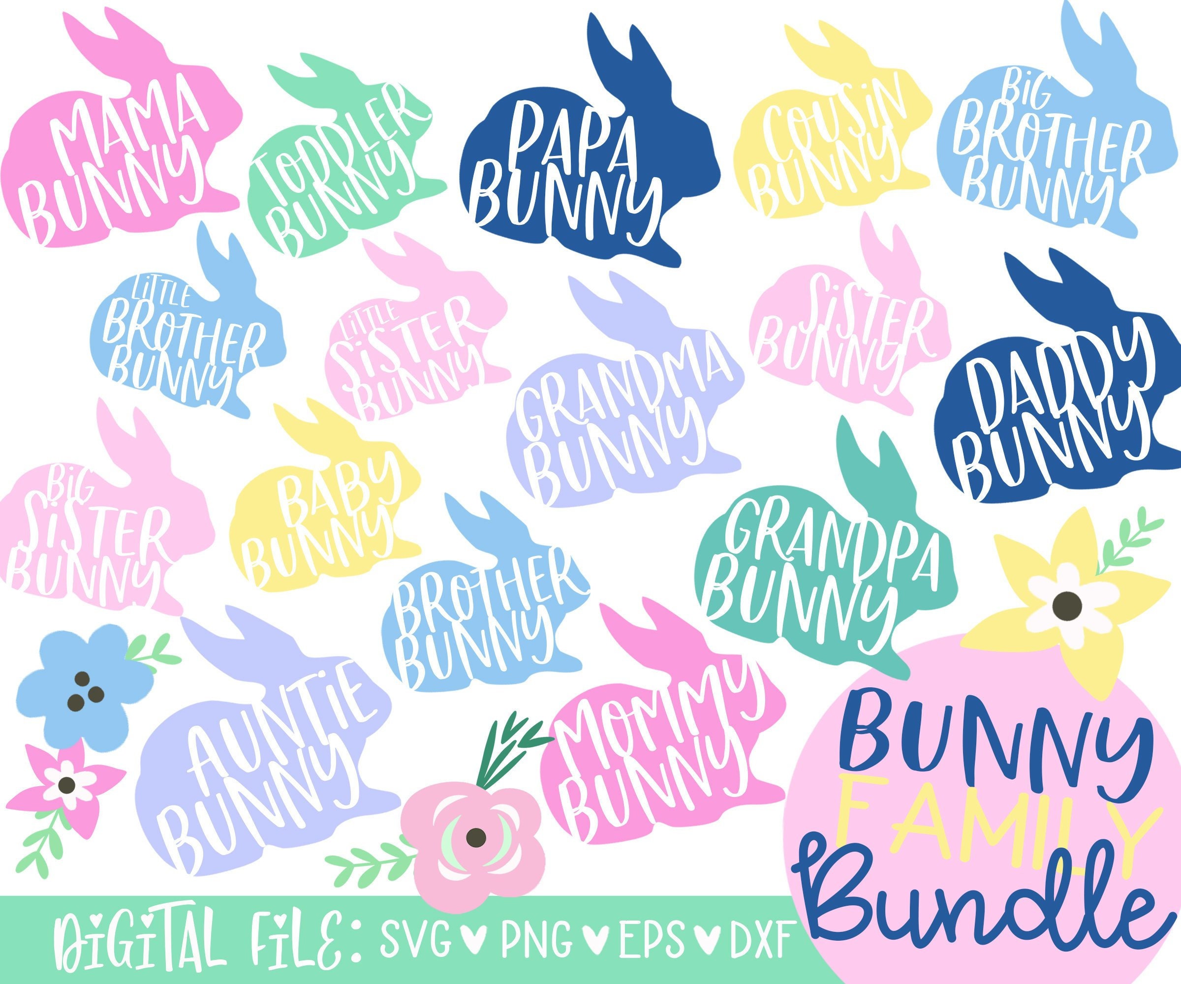 Bunny Svg Bundle Easter Svg Family Easter Clip Art Easter Etsy