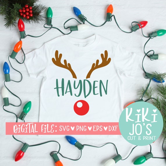 Download Reindeer Svg Christmas Svg Custom Name Svg Boys Etsy PSD Mockup Templates