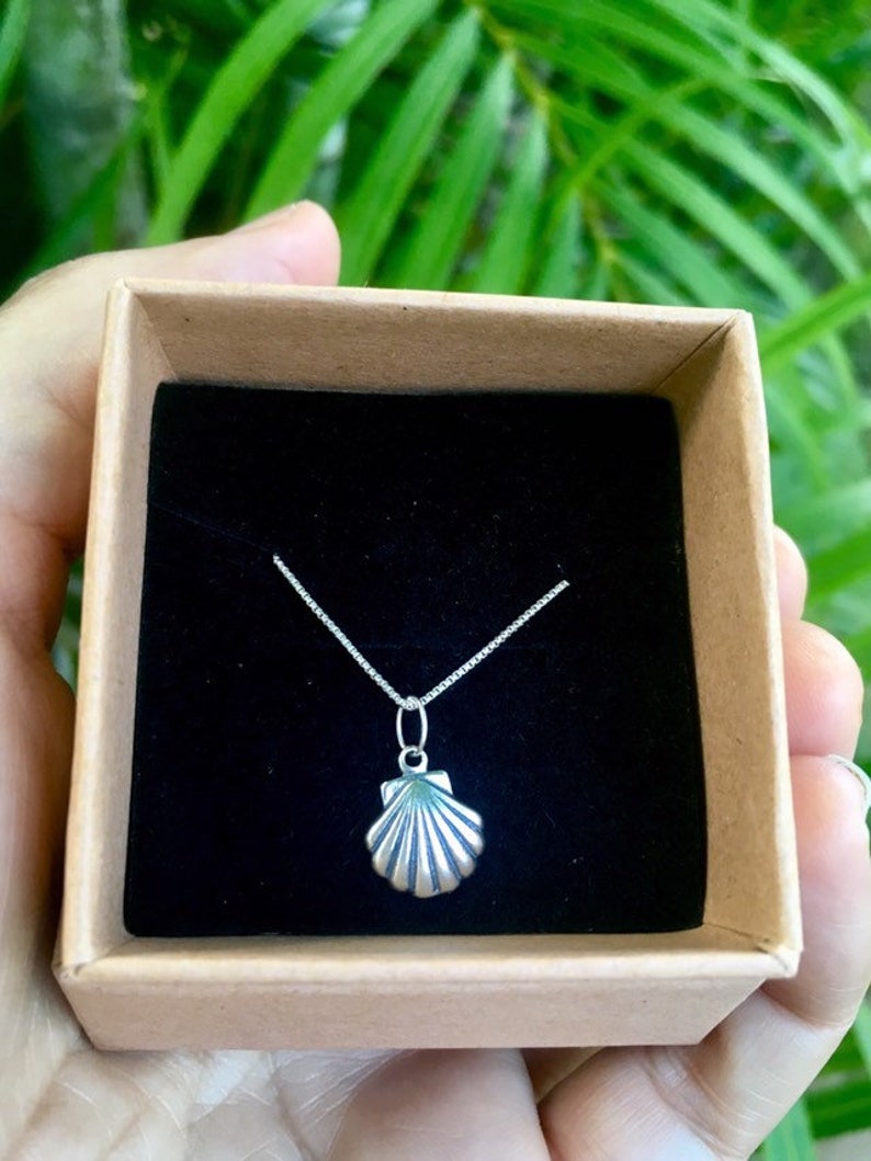 bridesmaids gift beach wedding 925 sterling silver Hawaii sterling silver necklace shell necklace gift for her beachy gift for woman
