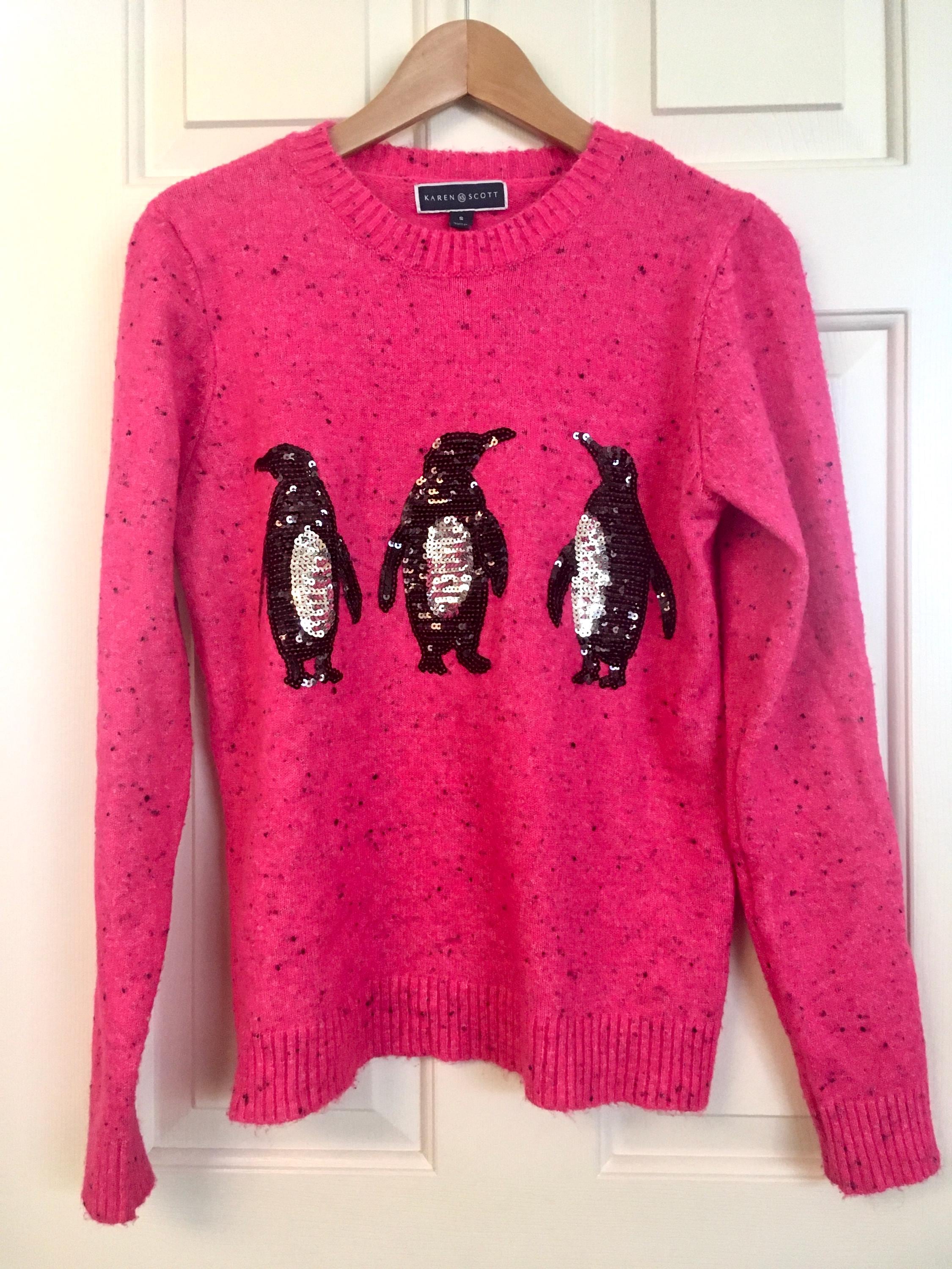 Pink Penguin Sweater