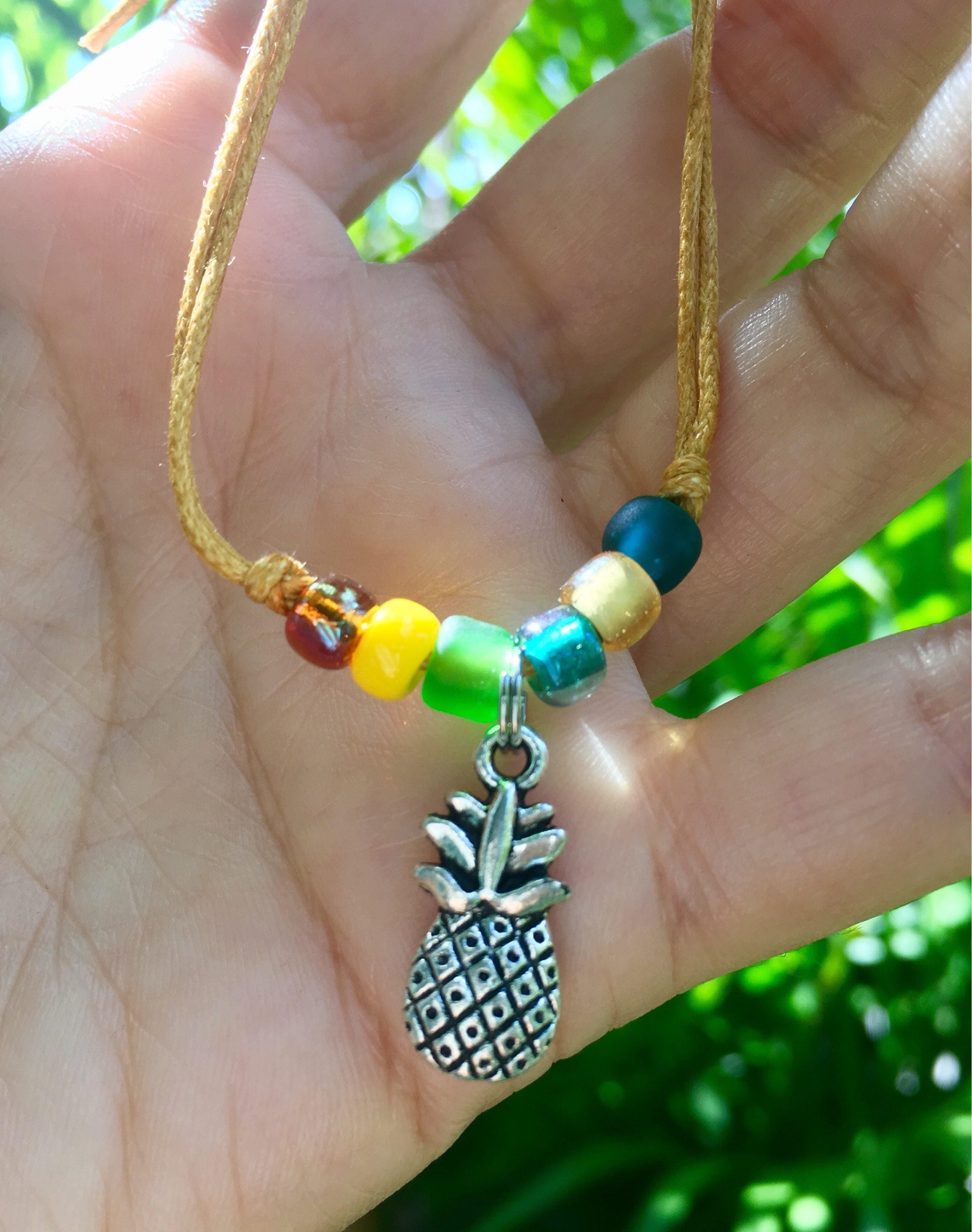 Pineapple Bracelet Beach Bracelet Pineapple Anklet Etsy