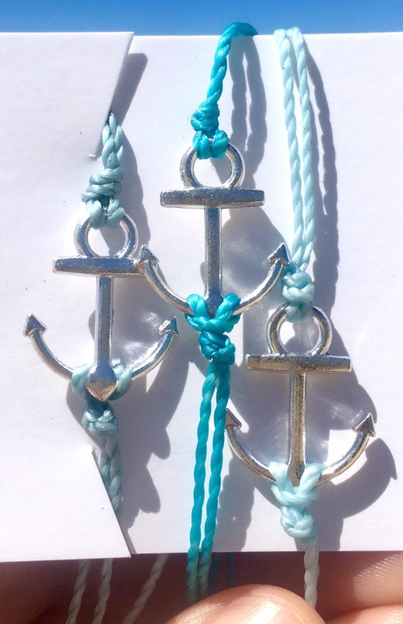 waterproof gift for sailor nautical jewelry summer jewelry anchor anklet friendship bracelets wish bracelet 2 anchor bracelets blue