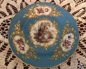 Antique German Dresden Helena Wolfsohn Gilt Cabinet Plate - 19th Century