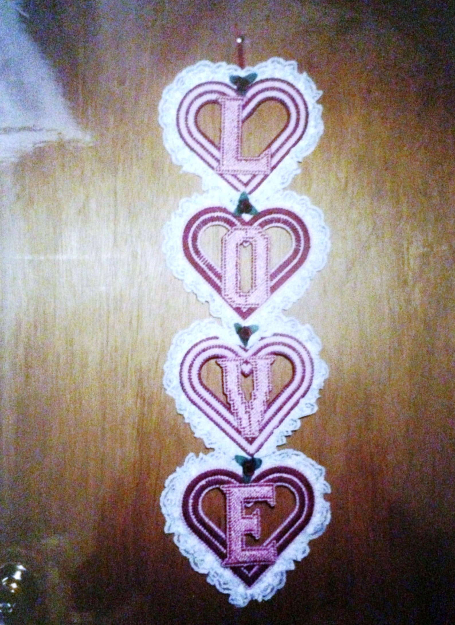 Love Heart Wall Hanging Needlepoint Plastic Canvas Etsy
