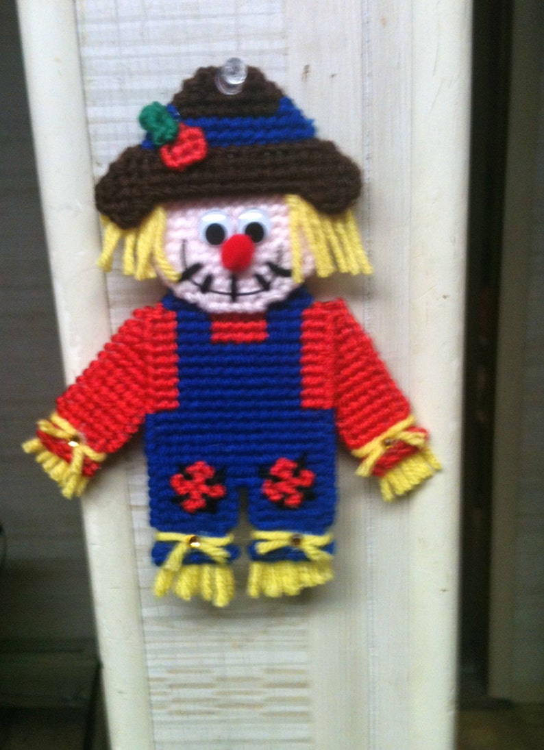 Thanksgiving Fall Season Scarecrow Magnet Thanksgiving Decoration Cute Fall Scarecrow Needlepoint image 1