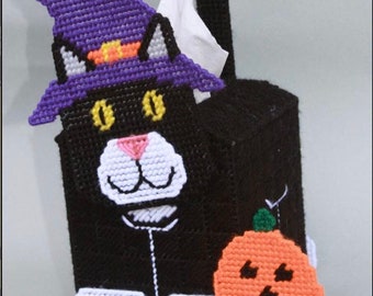 Black cat Tissue box cover Halloween