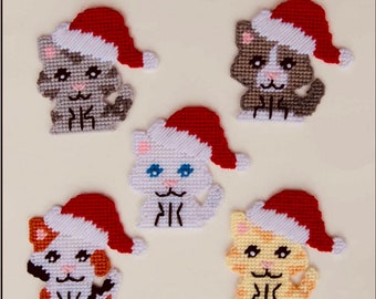 Cute Kittie Santa Magnets or ornaments