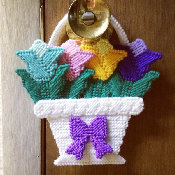 Lente Tulip Deurknopje hanger in kunststof canvas