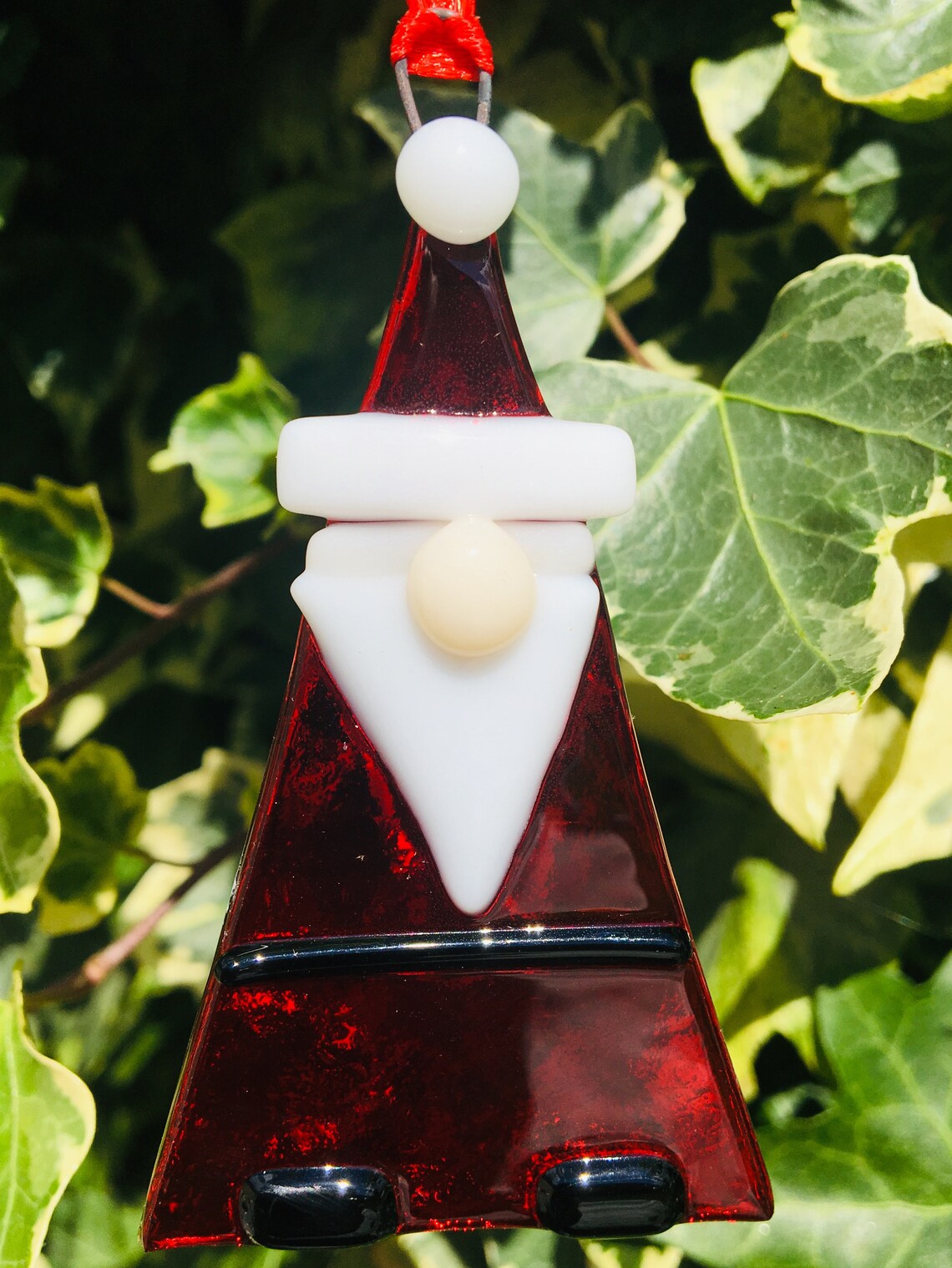 Fused Glass Father Christmas Santa Christmas Tree Decoration  Etsy