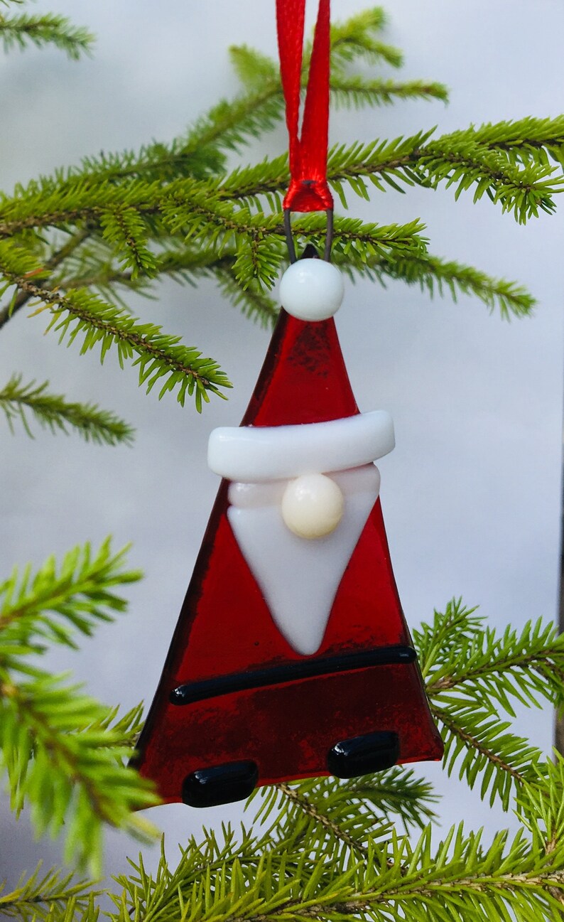 Fused Glass Father Christmas Santa Christmas Tree Decoration  Etsy