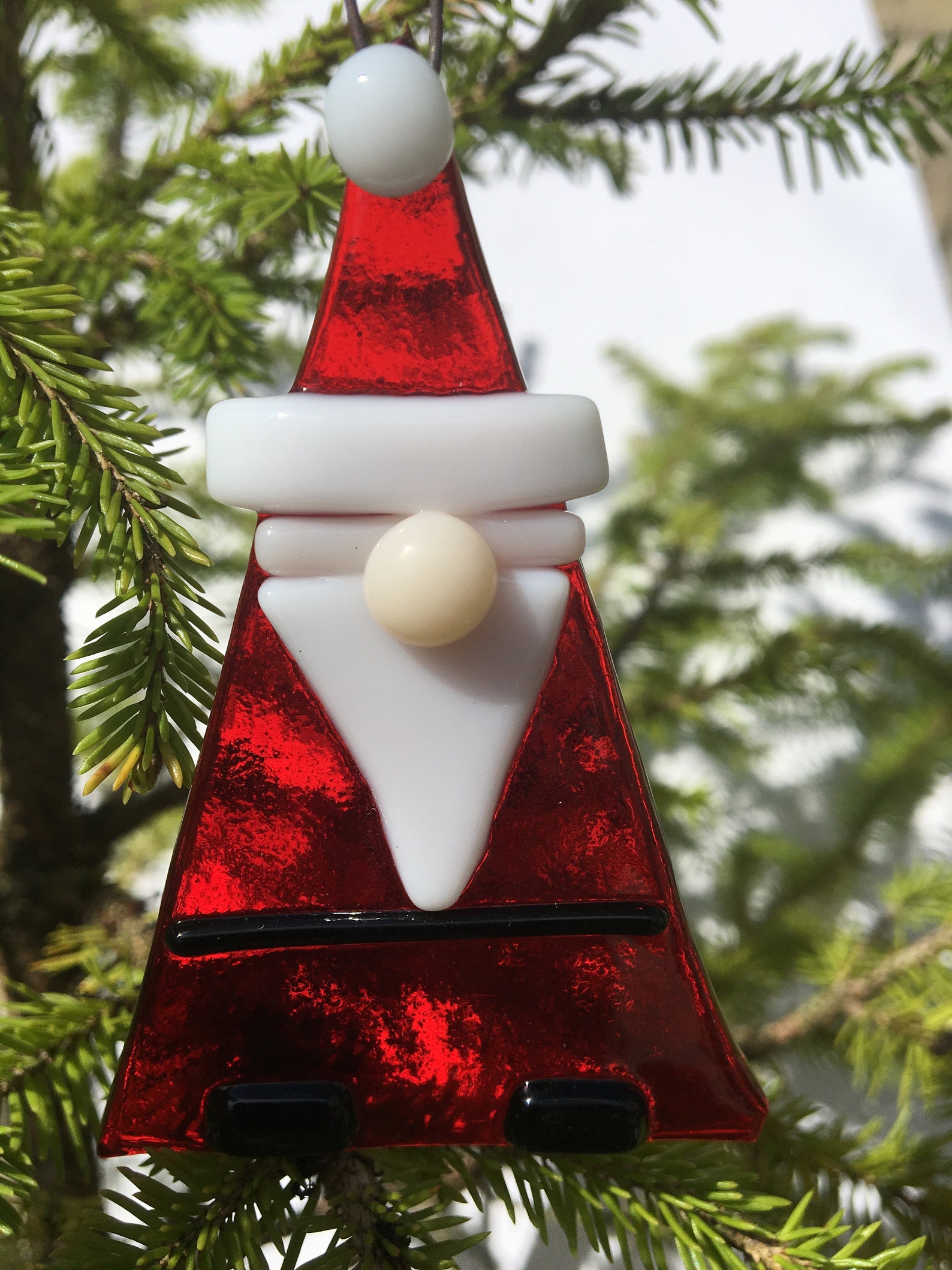 Fused Glass Father Christmas Santa Christmas Tree Decoration  Etsy