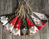 Fused Glass Tomte Christmas Tree Decoration Ornament Nordic Gnome Festive Elf Hanging Gift Xmas Present
