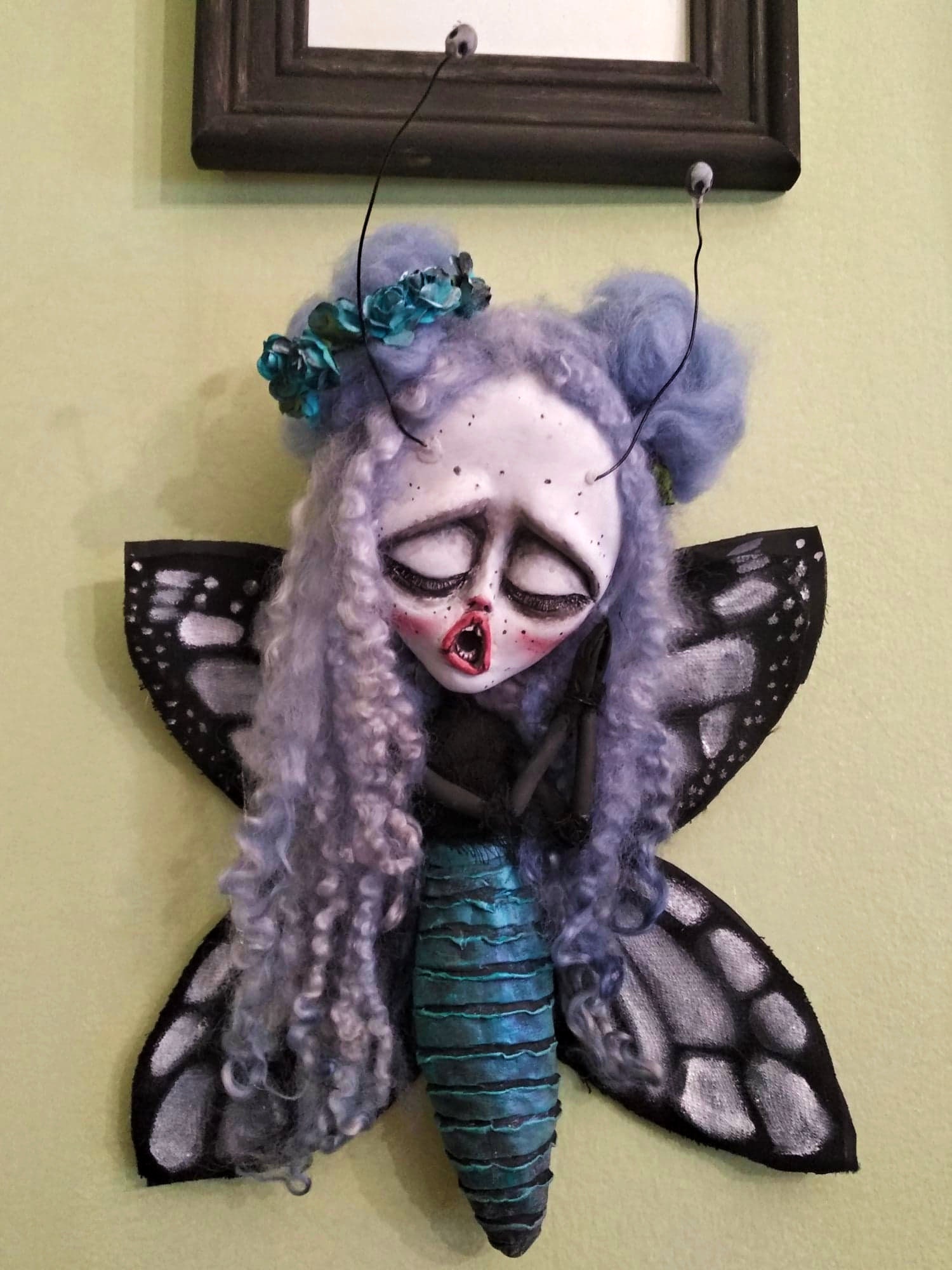 RESERVED-Butterfly doll-Ooak butterfly art doll-Dark Butterfly | Etsy