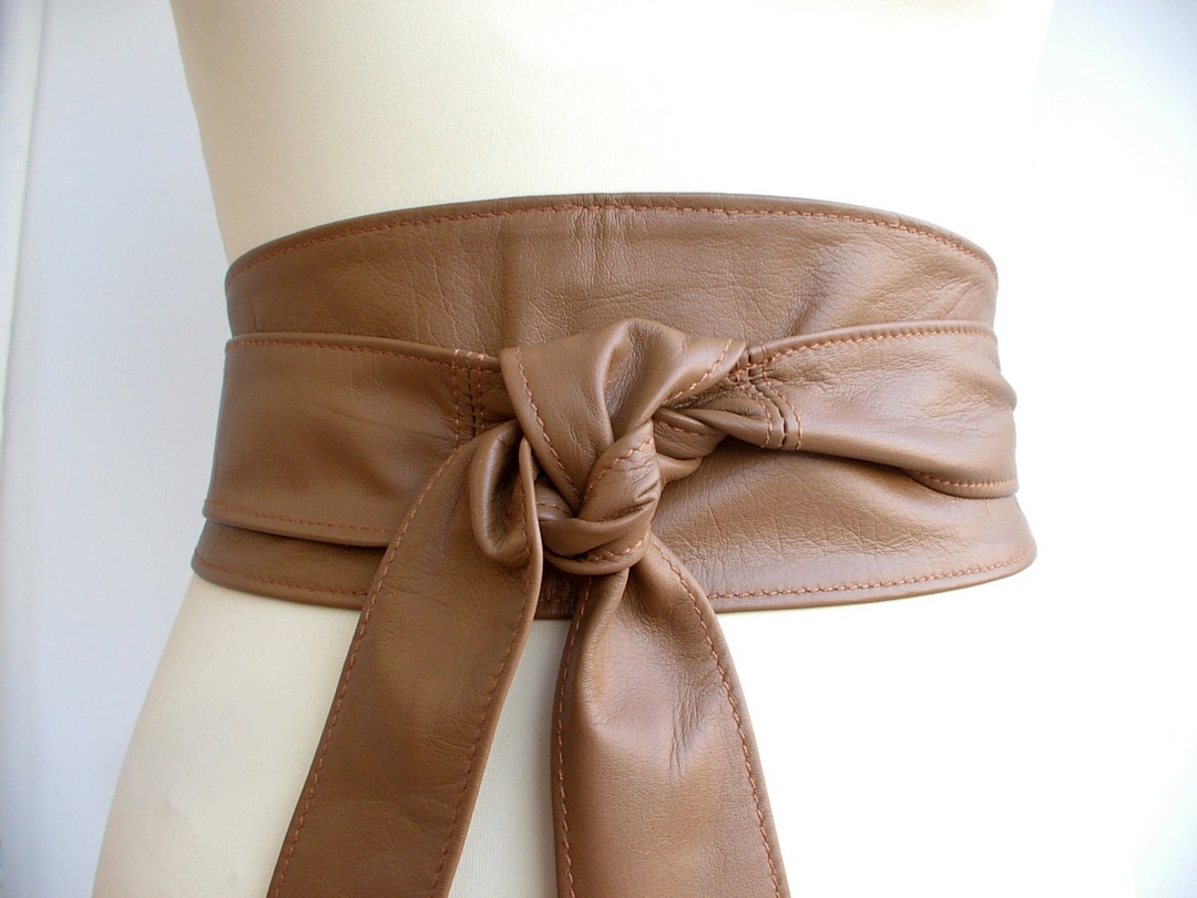 Tan Leather Obi Belt, Tan Leather Belt, Real Leather Belt, Tan Wrap ...