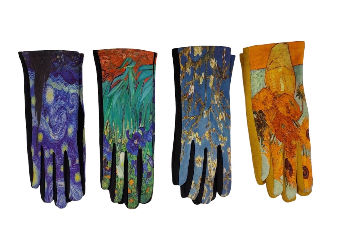 Van Gogh Winter Gloves, Touch Screen Gloves, Fleece Lined Gloves, Soft ...
