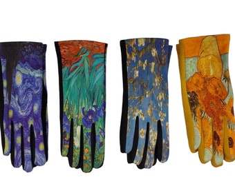 Van Gogh Winter Gloves, Touch Screen Gloves, Fleece Lined Gloves, Soft Winter Gloves, Artist Gloves