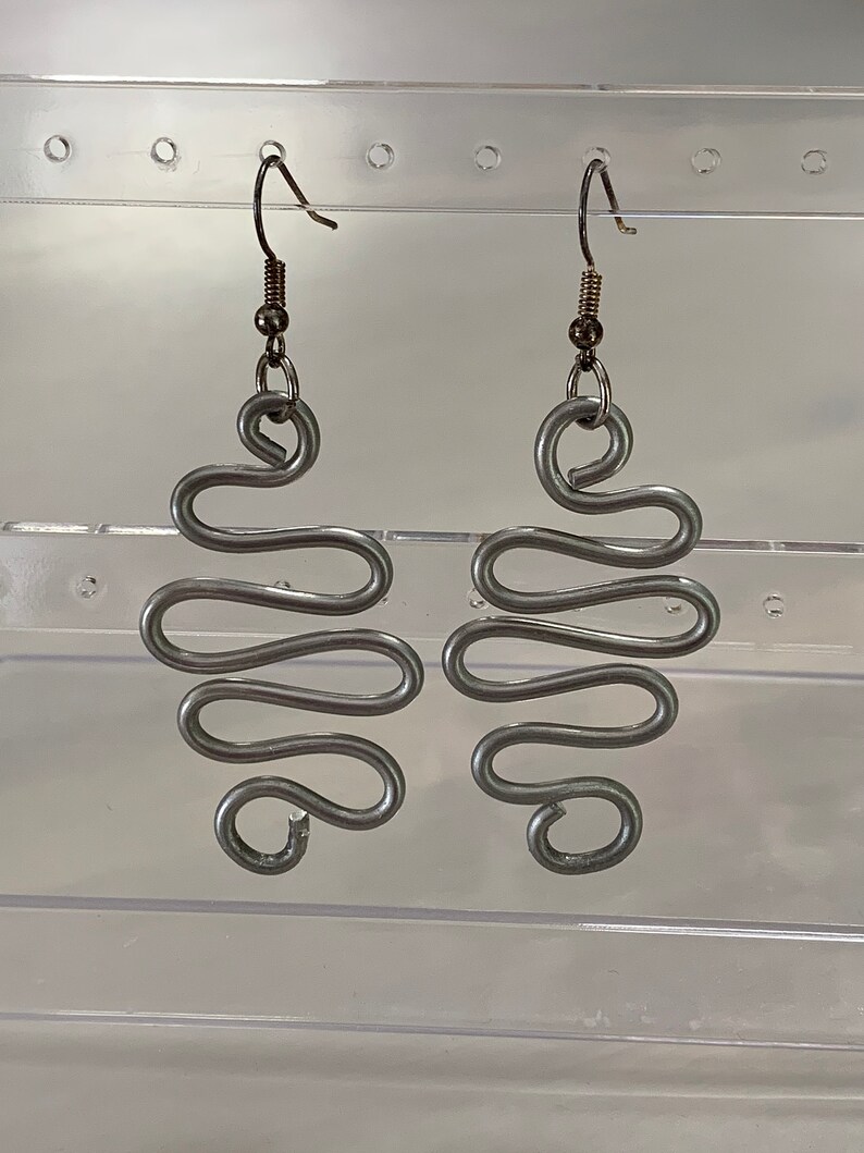 Unique Earrings Contemporary Fashion Earrings Silver Swirl Earrings Lightweight Drop Earrings Hook Earrings Abstract Earrings