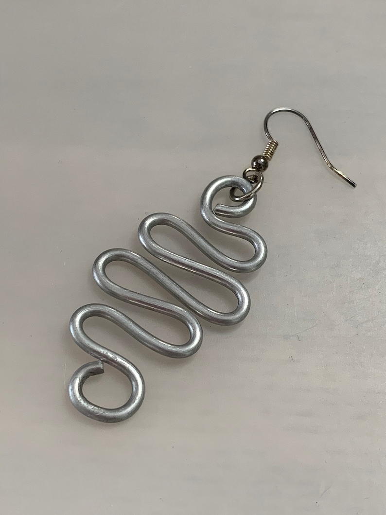 Unique Earrings Contemporary Fashion Earrings Silver Swirl Earrings Lightweight Drop Earrings Hook Earrings Abstract Earrings