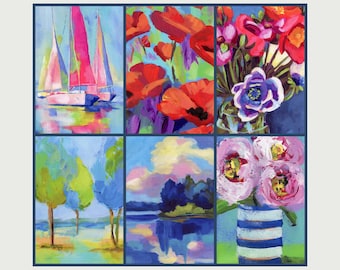 NOTE CARDs/Set of Blank Cards with Envelopes/Thank You Card/Blank Inside/Birthday Card/All Occasion Card/Floral Card/Art Card