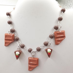 Chocolate Charm Necklace Chocolate Lovers Unique Whimsical Gifts for Her