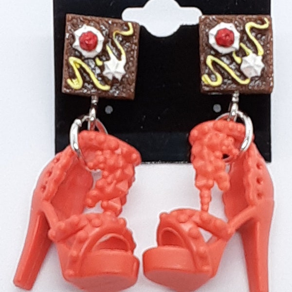 Clip On Doll Shoe Earrings Whimsical fun Jewelry gifts for her