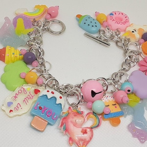 Unicorn Cluster Charm Bracelet Fun Jewelry Gifts for Her