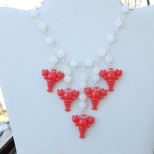 Lobster Statement Necklace Summer Fun Beach Vacation Charm Necklace
