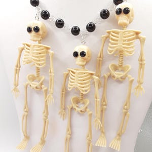 Skeleton Halloween Goth Black  Statement Necklace  Halloween Costume