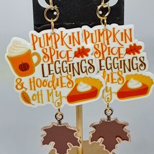Pumpkin Spice Latte Coffee Clip On Dangle Earrings Fall Halloween Thanksgiving Gifts for Her