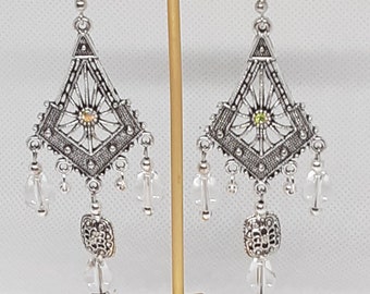 Clear Chandelier Statement Earrings Gifts for Her