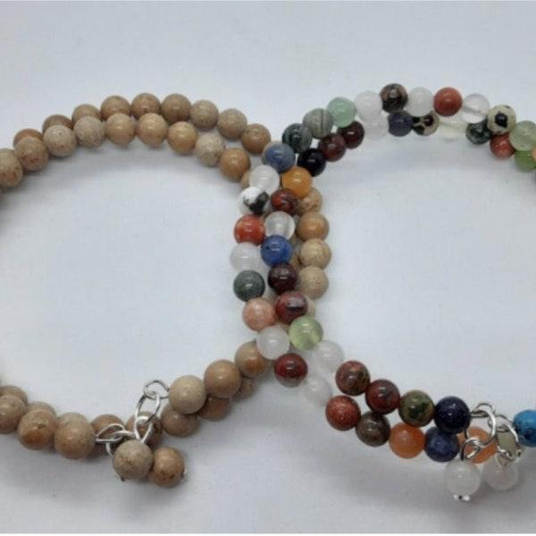 2 Beaded Memory Wire Bracelets (J) gifts for her